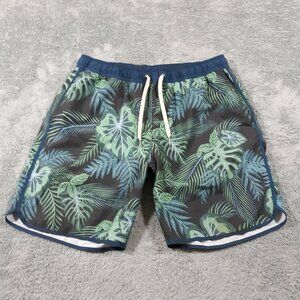 Fair Harbor Shorts Mens XL Beach Floral Elastic Waist Lined Black Green